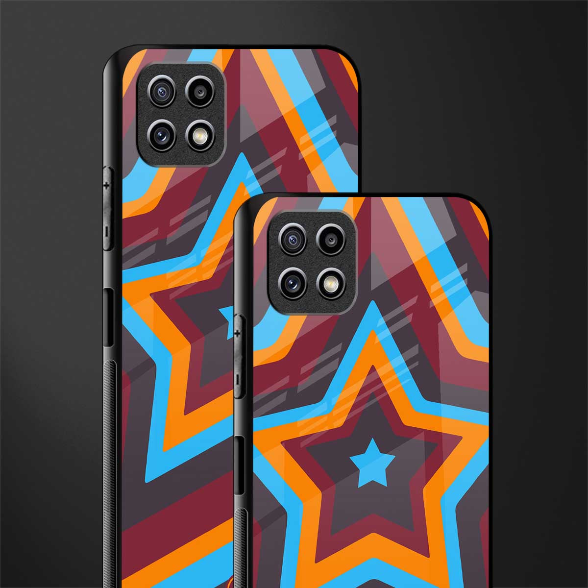 y2k red blue stars glass case for samsung galaxy a22 5g image-2