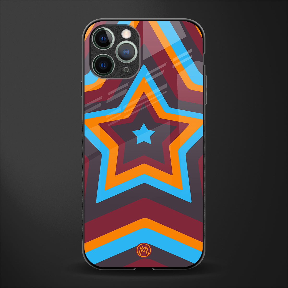 y2k red blue stars glass case for iphone 11 pro image
