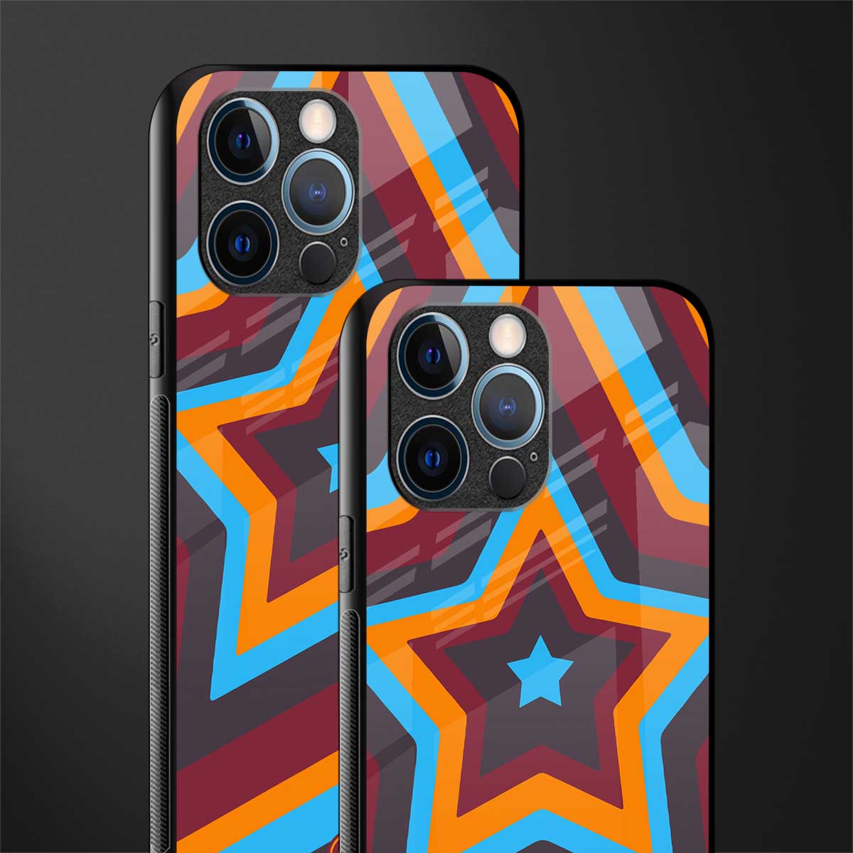 y2k red blue stars glass case for iphone 12 pro image-2