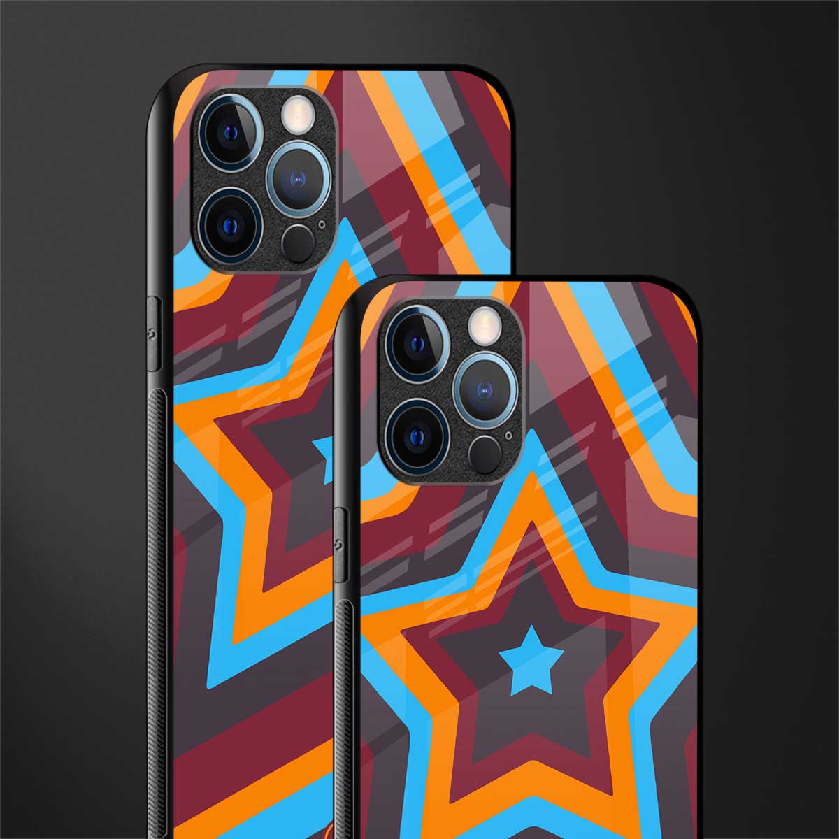 y2k red blue stars glass case for iphone 12 pro max image-2