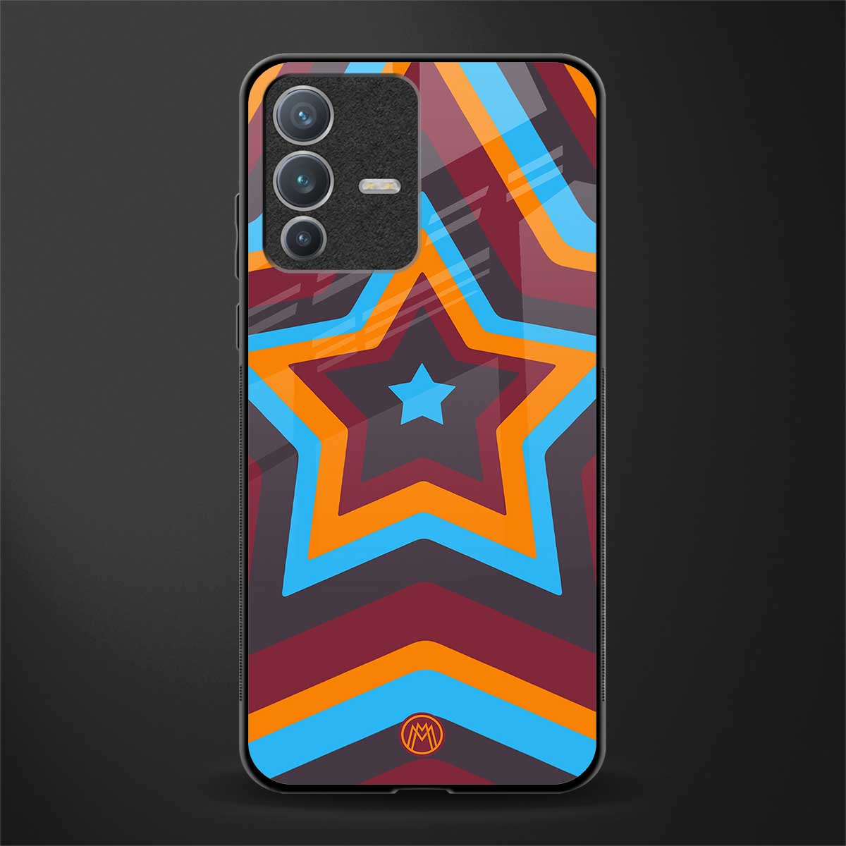 y2k red blue stars glass case for vivo v23 pro 5g image