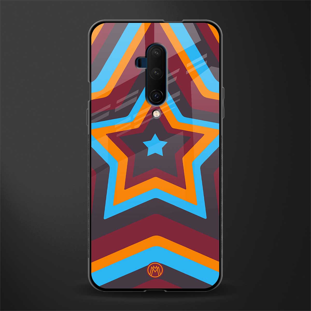 y2k red blue stars glass case for oneplus 7t pro image
