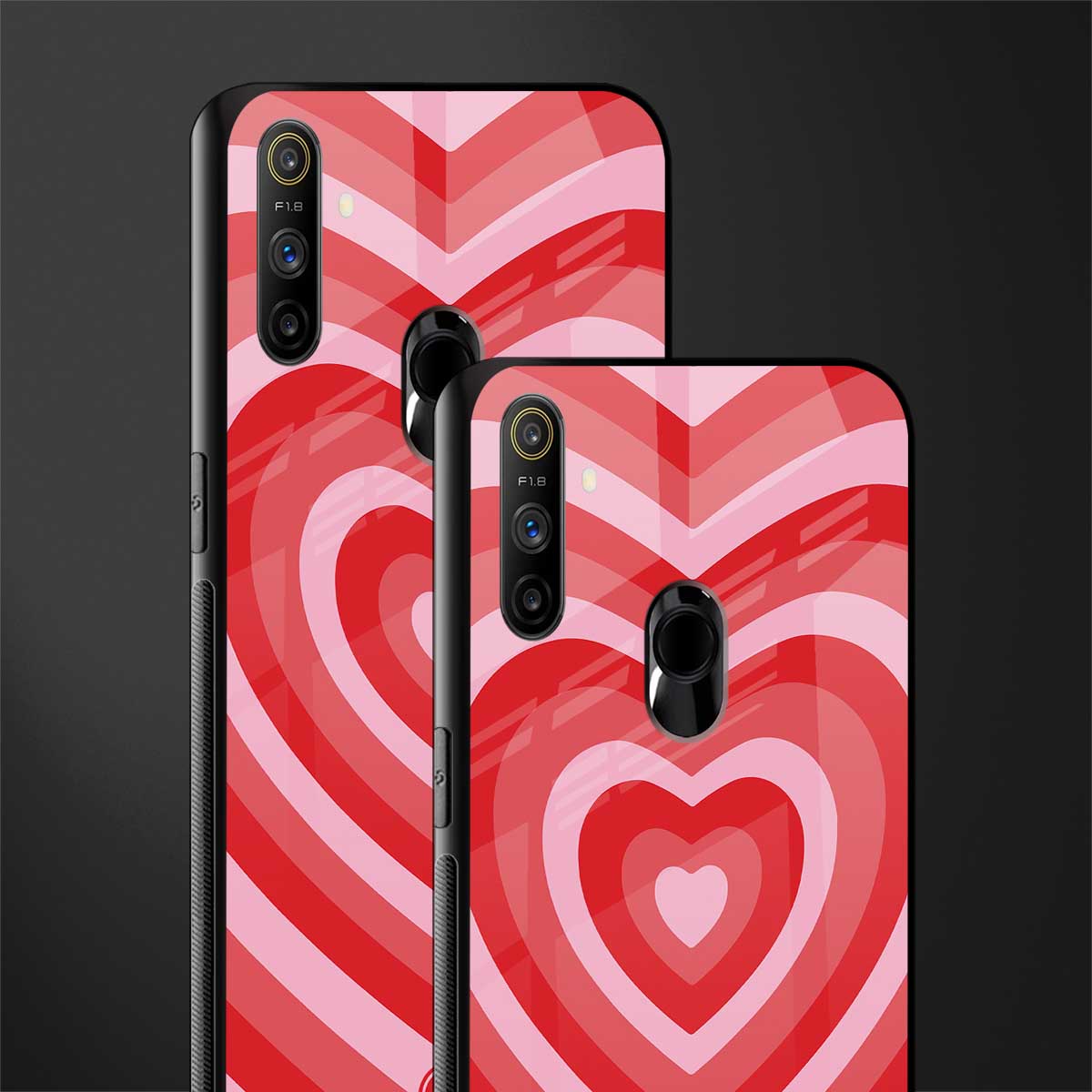 y2k red hearts aesthetic glass case for realme narzo 20a image-2