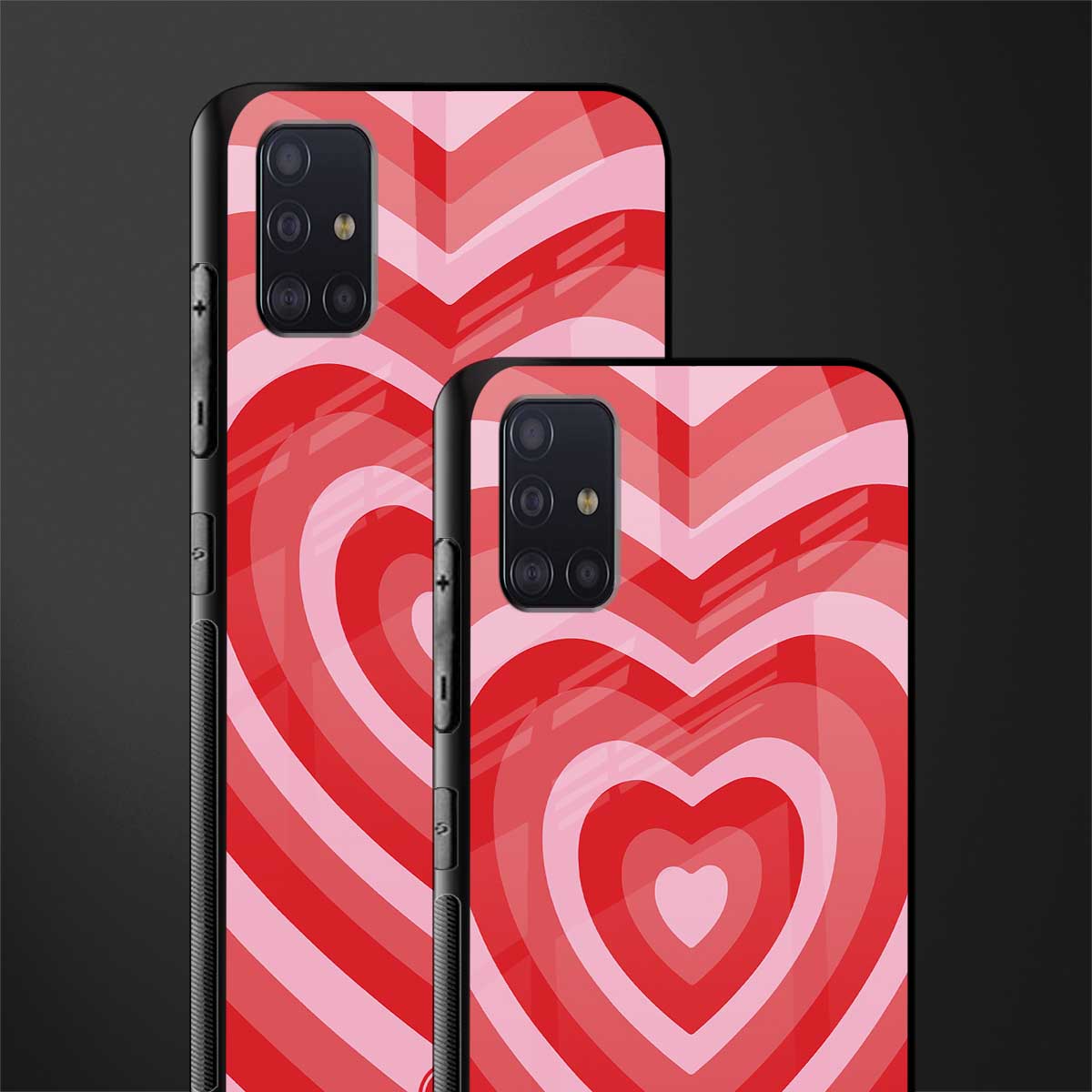 y2k red hearts aesthetic glass case for samsung galaxy a71 image-2