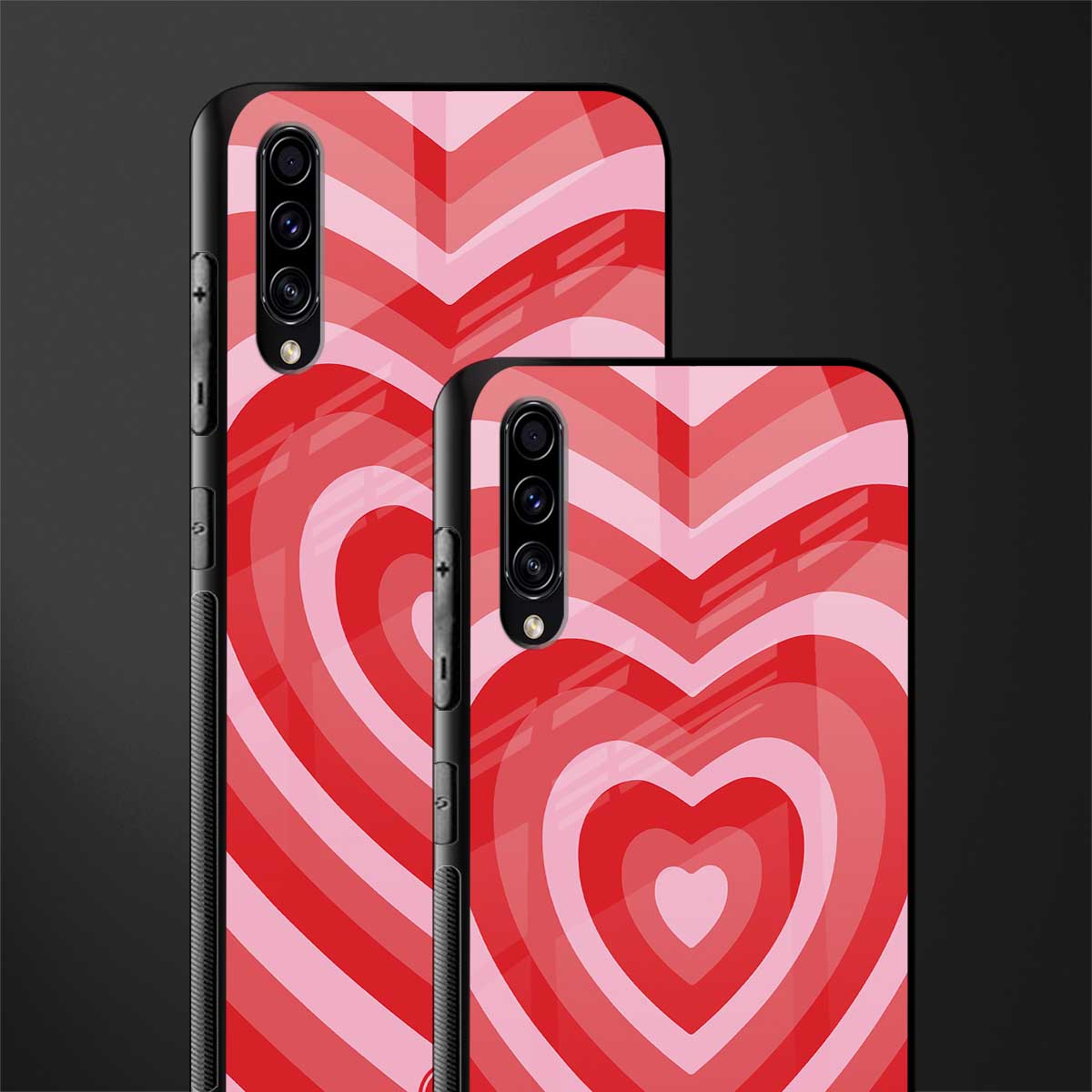 y2k red hearts aesthetic glass case for samsung galaxy a70 image-2