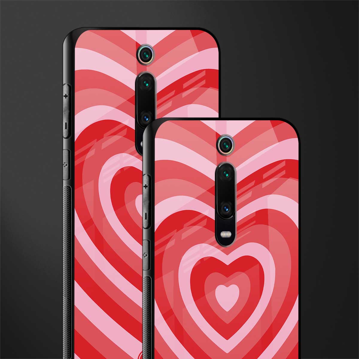y2k red hearts aesthetic glass case for redmi k20 image-2
