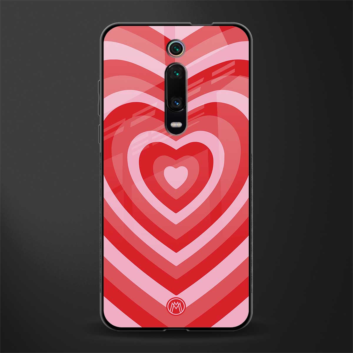 y2k red hearts aesthetic glass case for redmi k20 image