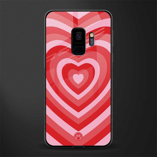 y2k red hearts aesthetic glass case for samsung galaxy s9 image
