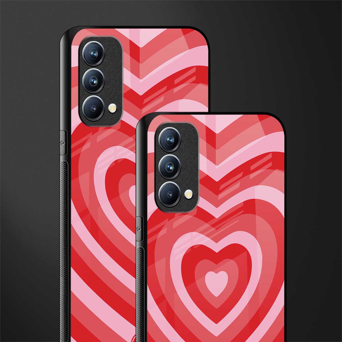 y2k red hearts aesthetic glass case for oppo f19s image-2
