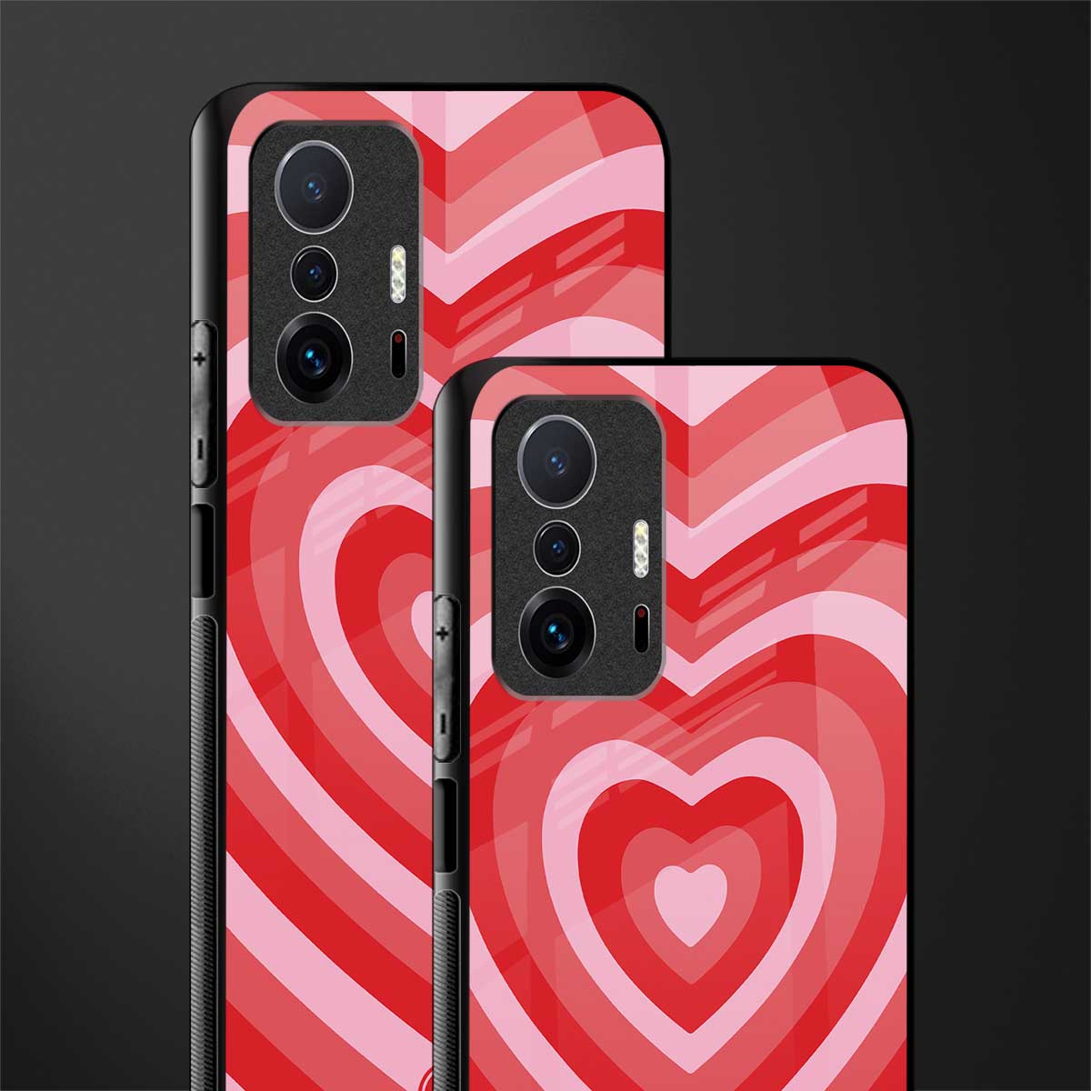 y2k red hearts aesthetic glass case for mi 11t pro 5g image-2