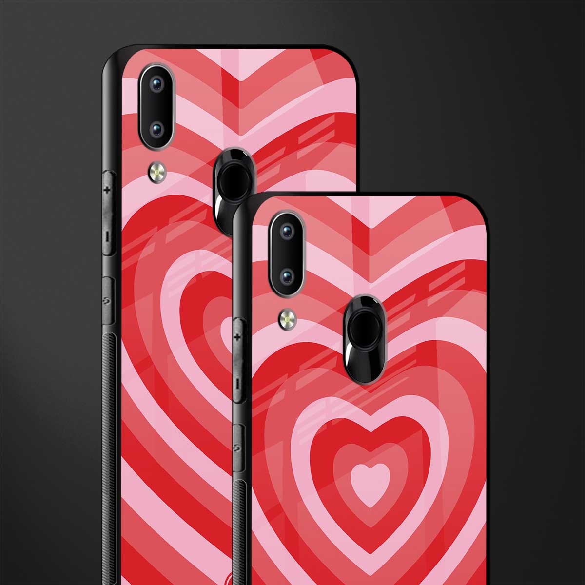 y2k red hearts aesthetic glass case for vivo y91 image-2