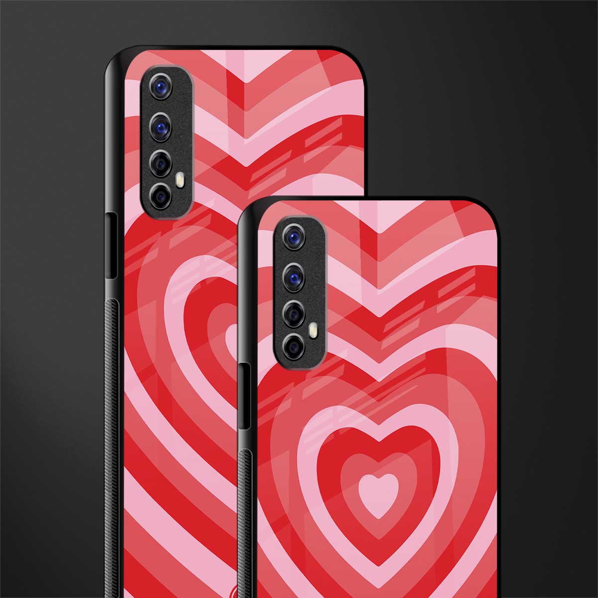 y2k red hearts aesthetic glass case for realme 7 image-2