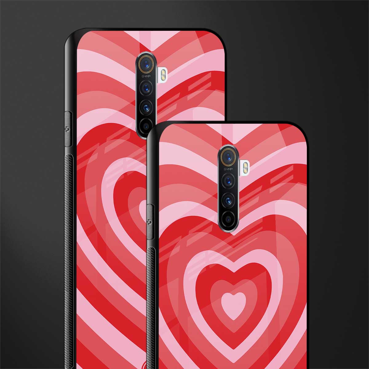 y2k red hearts aesthetic glass case for realme x2 pro image-2