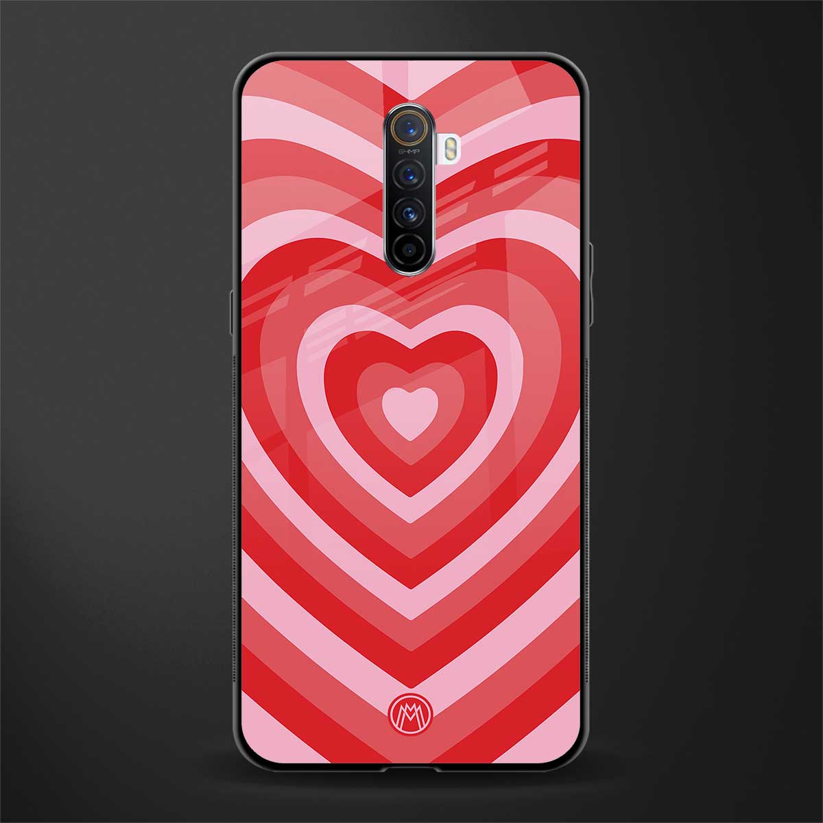 y2k red hearts aesthetic glass case for realme x2 pro image