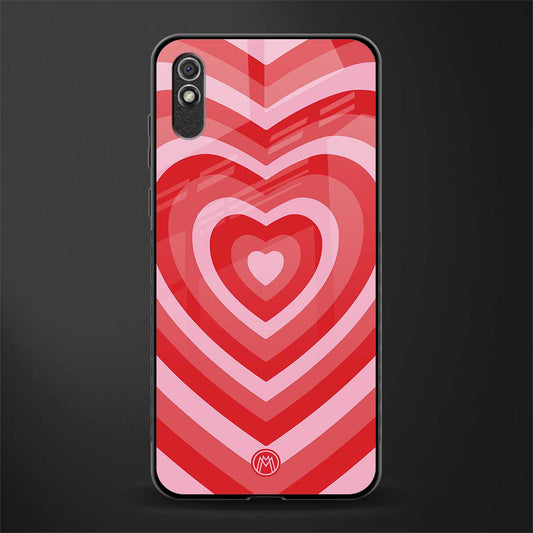y2k red hearts aesthetic glass case for redmi 9a image
