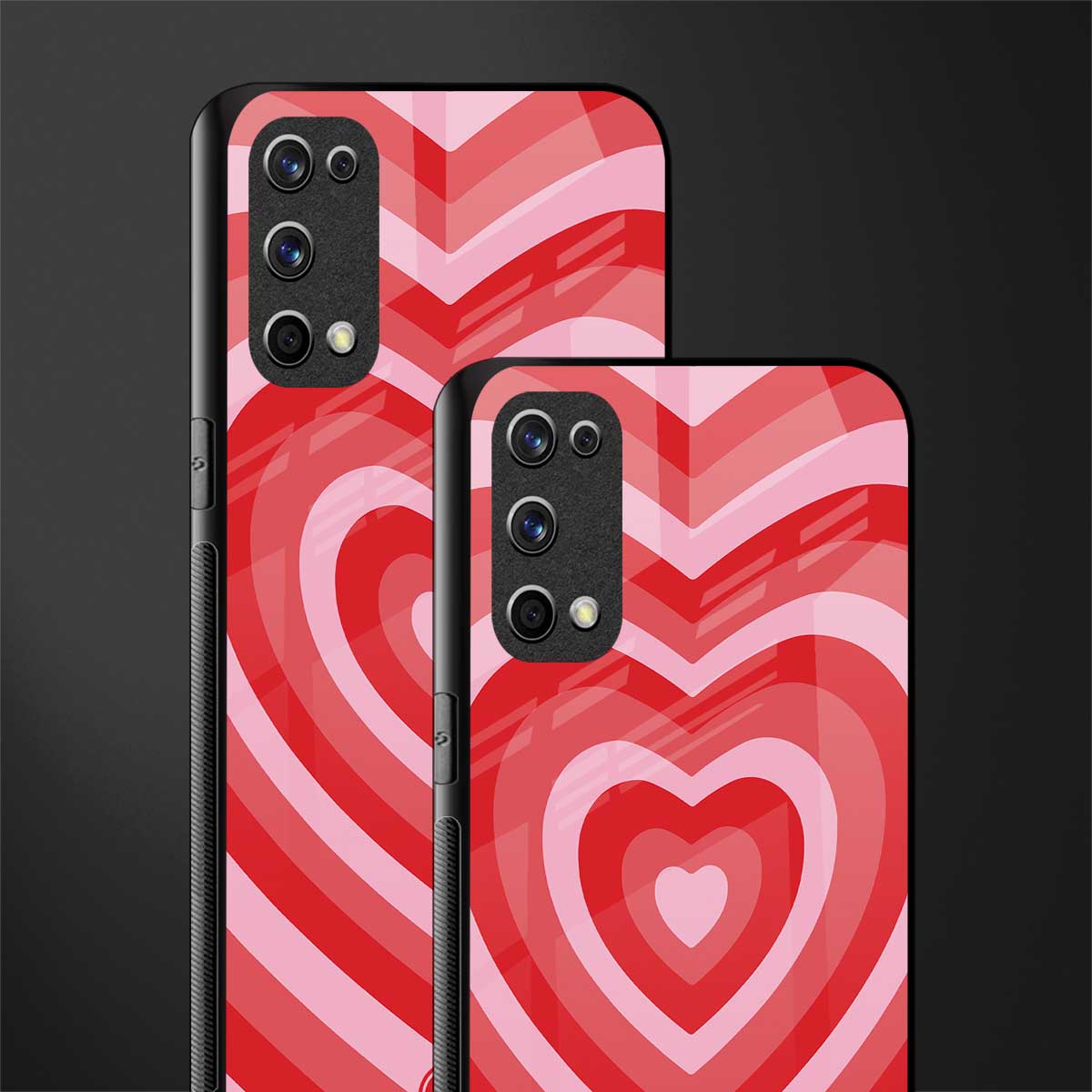 y2k red hearts aesthetic glass case for realme x7 pro image-2