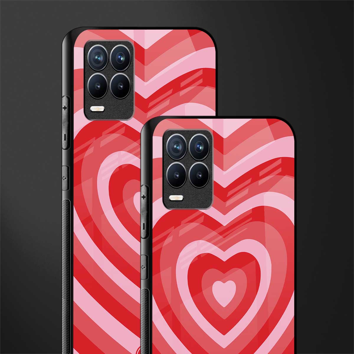 y2k red hearts aesthetic glass case for realme 8 4g image-2
