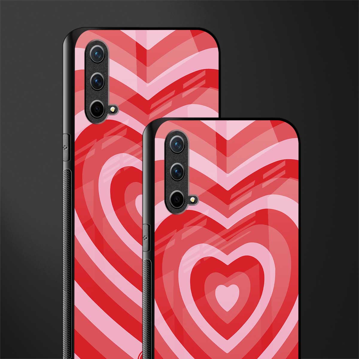 y2k red hearts aesthetic glass case for oneplus nord ce 5g image-2