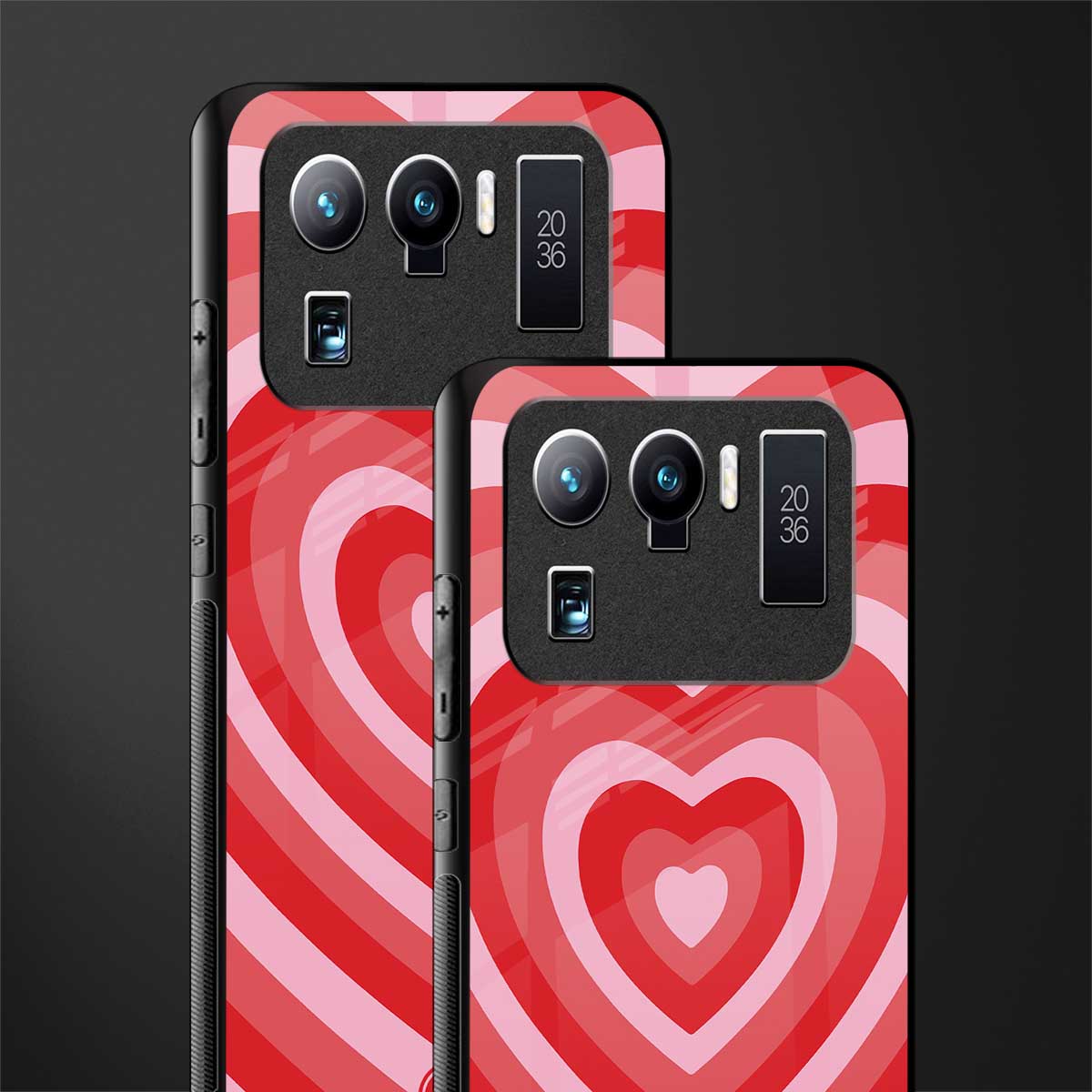 y2k red hearts aesthetic glass case for mi 11 ultra 5g image-2