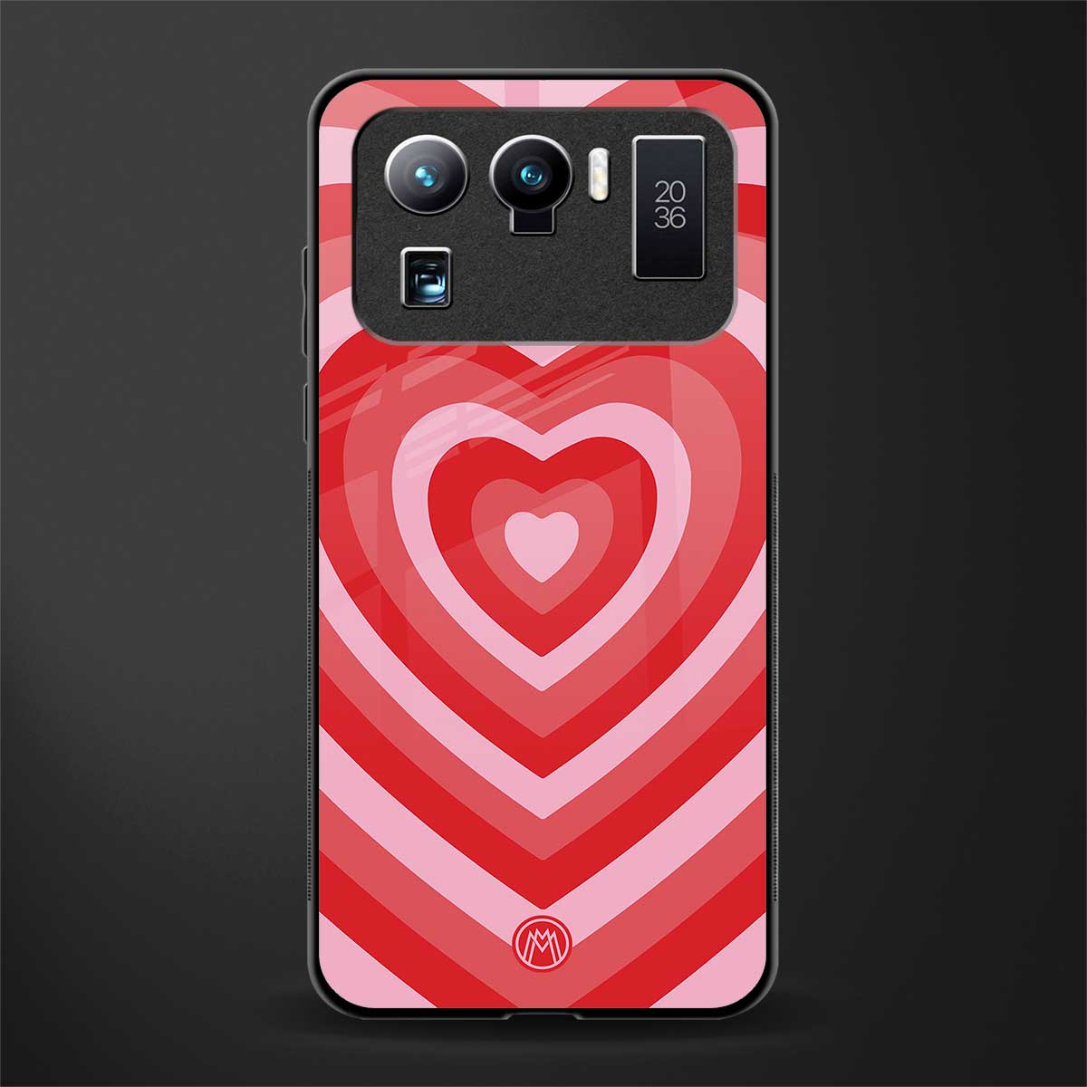 y2k red hearts aesthetic glass case for mi 11 ultra 5g image