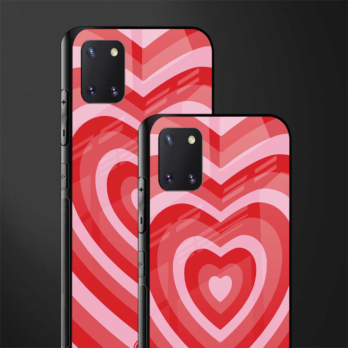y2k red hearts aesthetic glass case for samsung a81 image-2