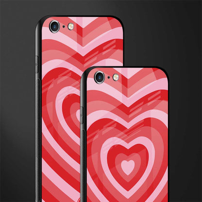 y2k red hearts aesthetic glass case for iphone 6s image-2