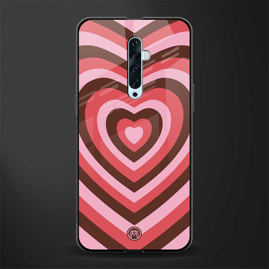 y2k red pink brown hearts aesthetic glass case for oppo reno 2f image