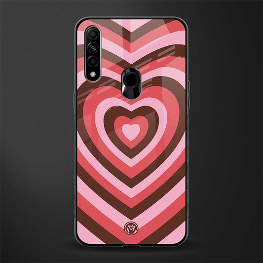 y2k red pink brown hearts aesthetic glass case for oppo a31 image