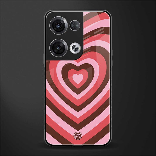 y2k red pink brown hearts aesthetic back phone cover | glass case for oppo reno 8 pro