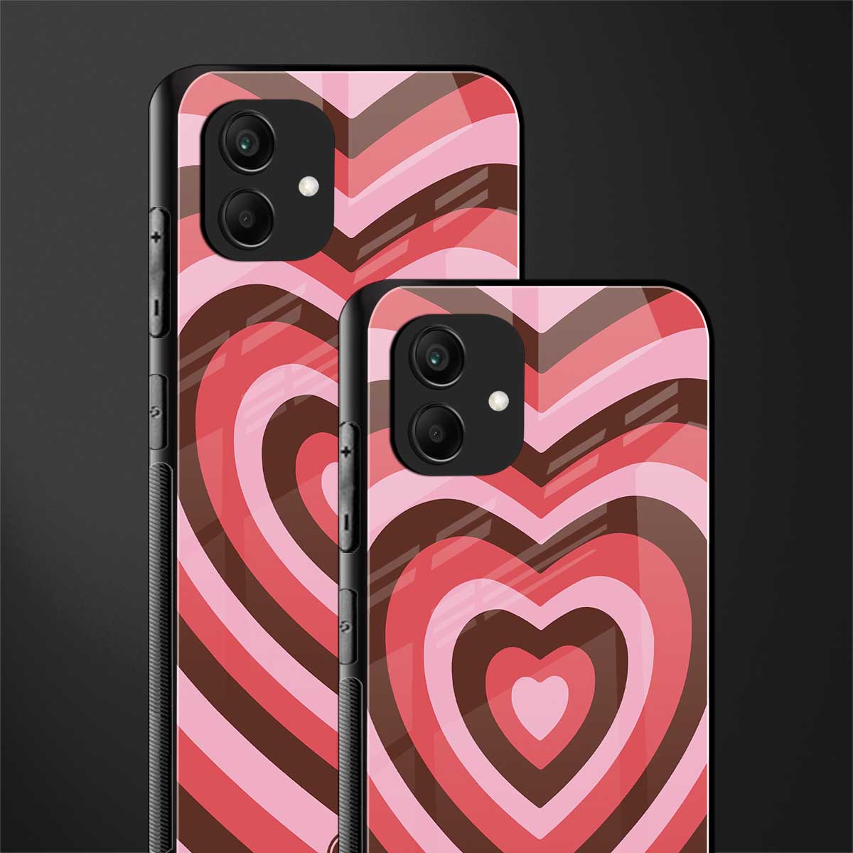 y2k red pink brown hearts aesthetic back phone cover | glass case for samsung galaxy a04