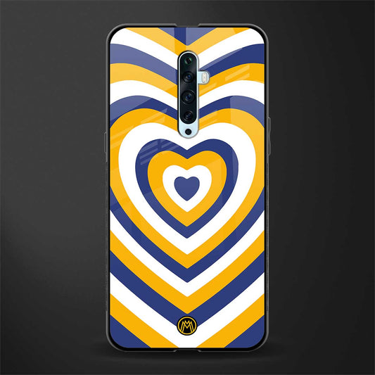 y2k yellow blue hearts aesthetic glass case for oppo reno 2f image