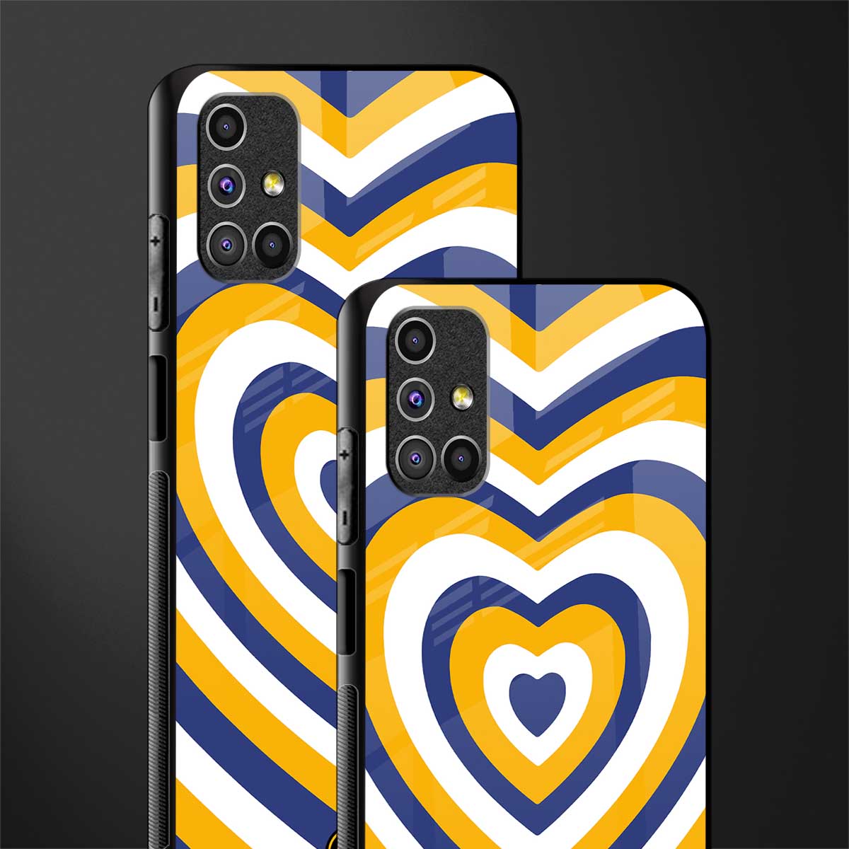 y2k yellow blue hearts aesthetic glass case for samsung galaxy m31s image-2