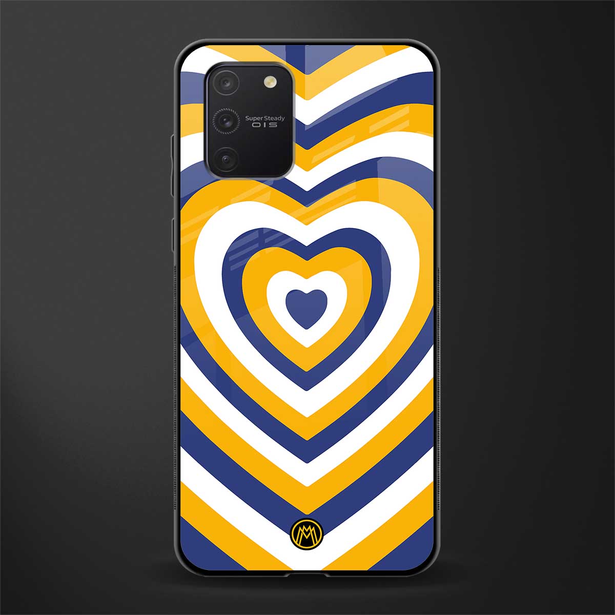 y2k yellow blue hearts aesthetic glass case for samsung galaxy s10 lite image