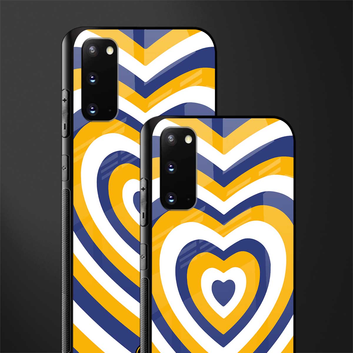 y2k yellow blue hearts aesthetic glass case for samsung galaxy s20 image-2