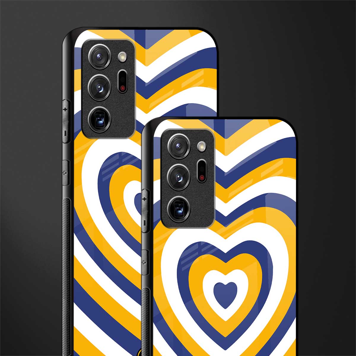 y2k yellow blue hearts aesthetic glass case for samsung galaxy note 20 ultra 5g image-2