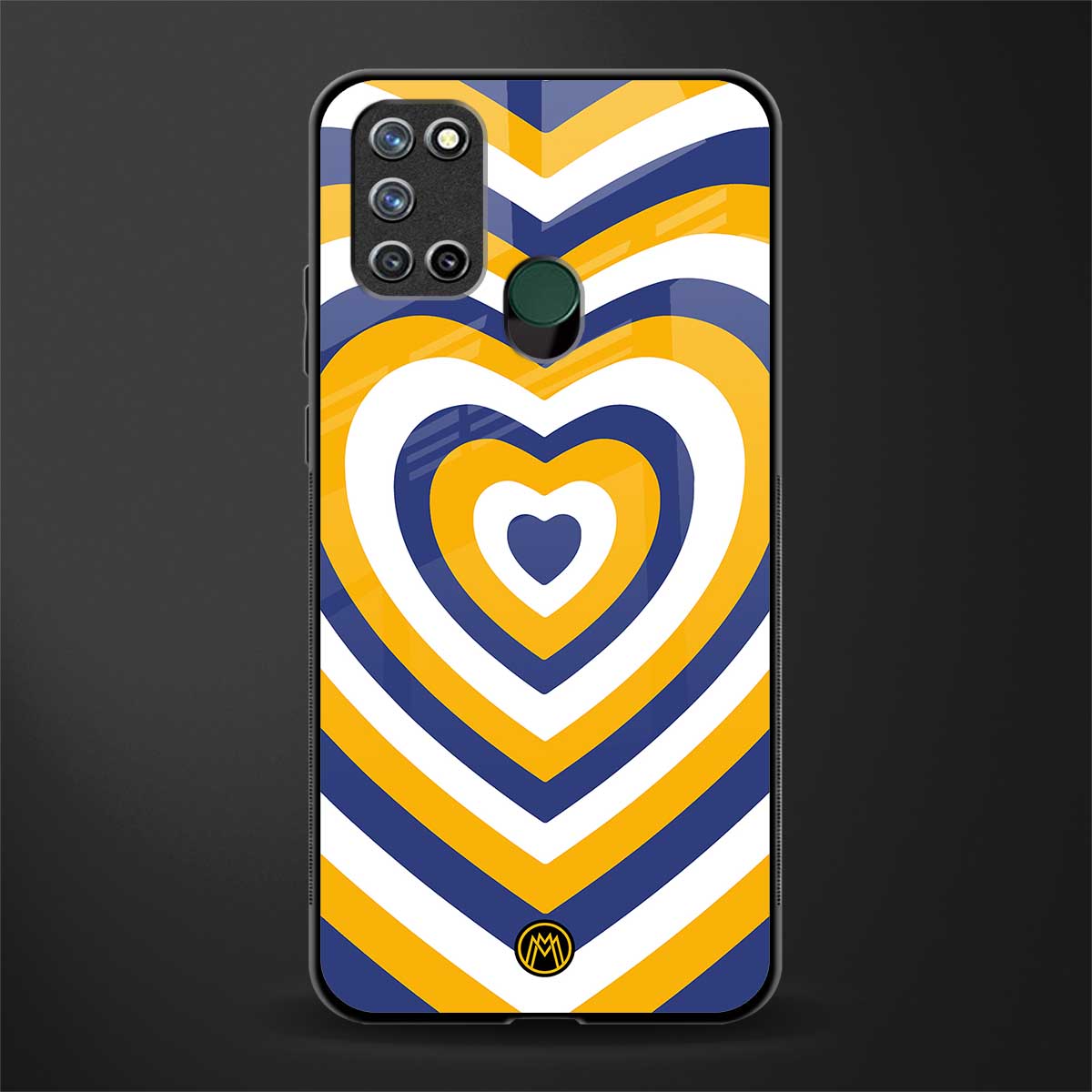 y2k yellow blue hearts aesthetic glass case for realme 7i image