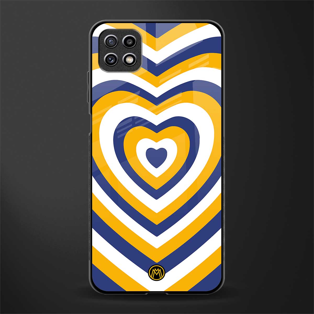 y2k yellow blue hearts aesthetic glass case for samsung galaxy a22 5g image