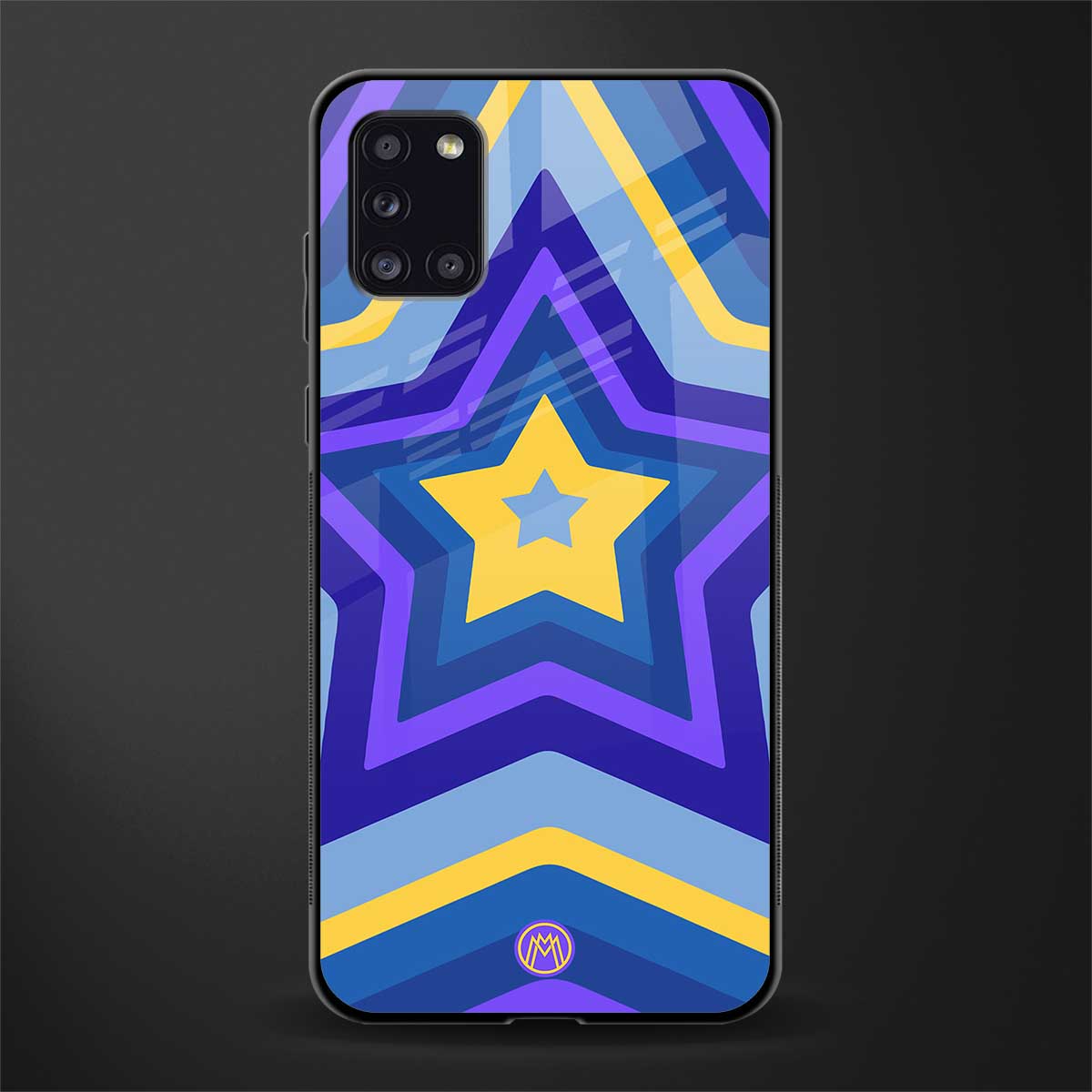 y2k yellow blue stars glass case for samsung galaxy a31 image