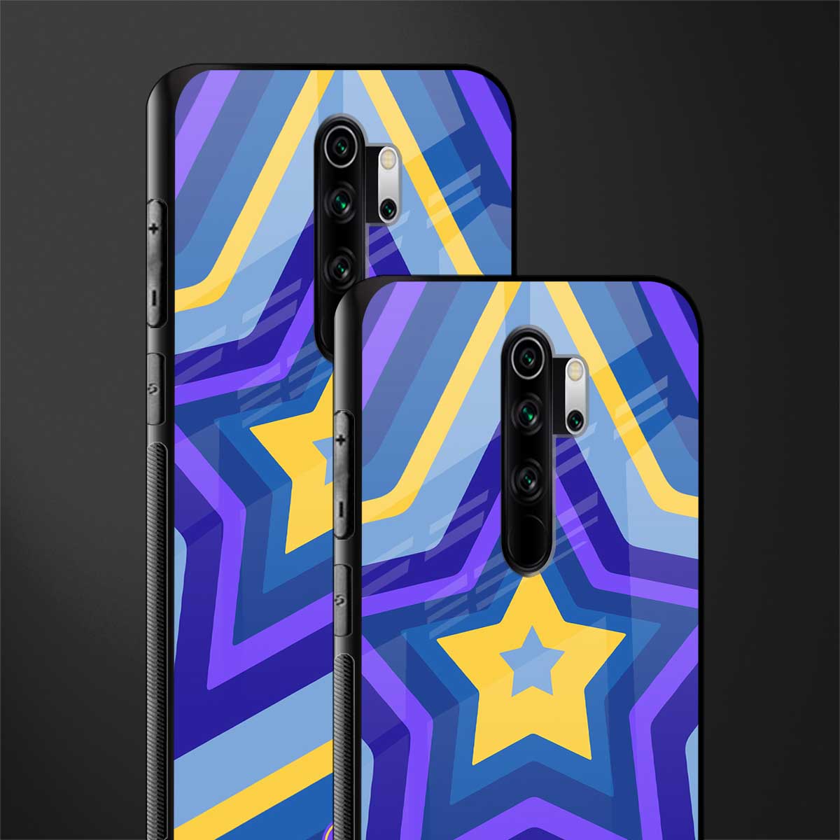 y2k yellow blue stars glass case for redmi note 8 pro image-2