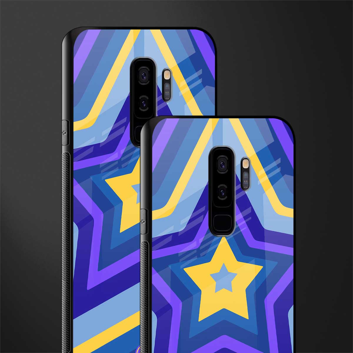 y2k yellow blue stars glass case for samsung galaxy s9 plus image-2