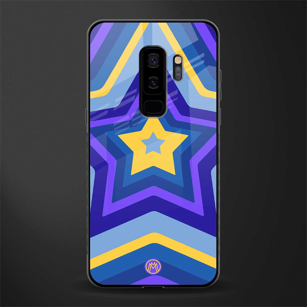 y2k yellow blue stars glass case for samsung galaxy s9 plus image
