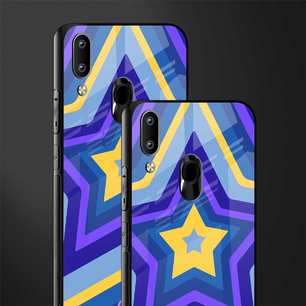 y2k yellow blue stars glass case for vivo y91 image-2
