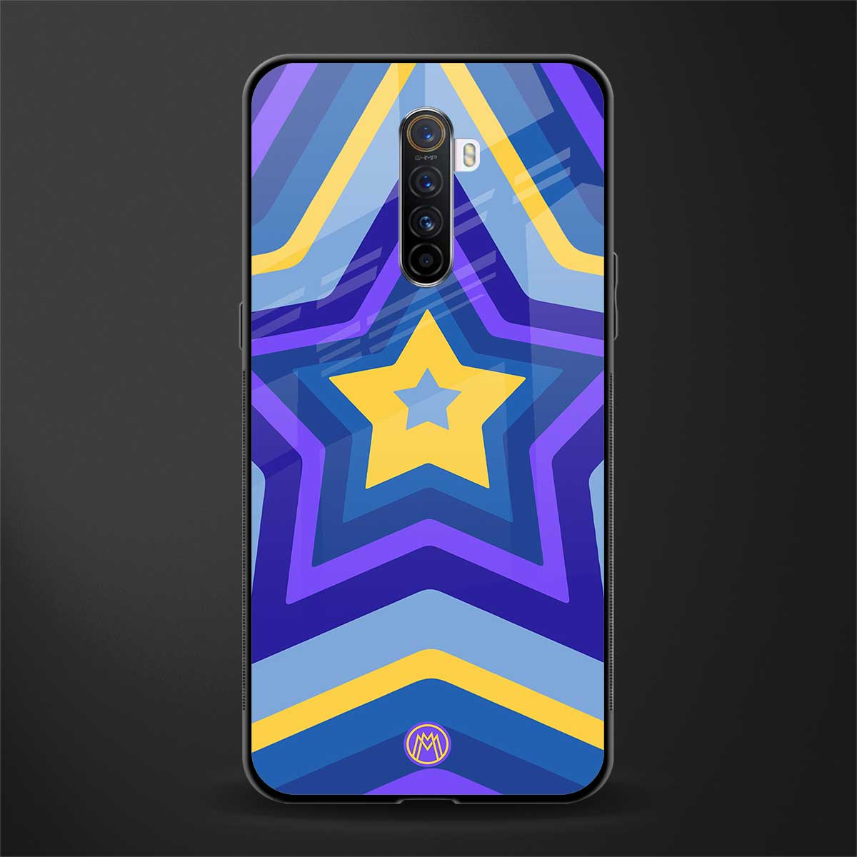 y2k yellow blue stars glass case for realme x2 pro image