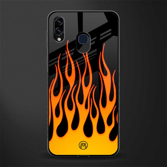 y2k yellow flames glass case for samsung galaxy a30 image