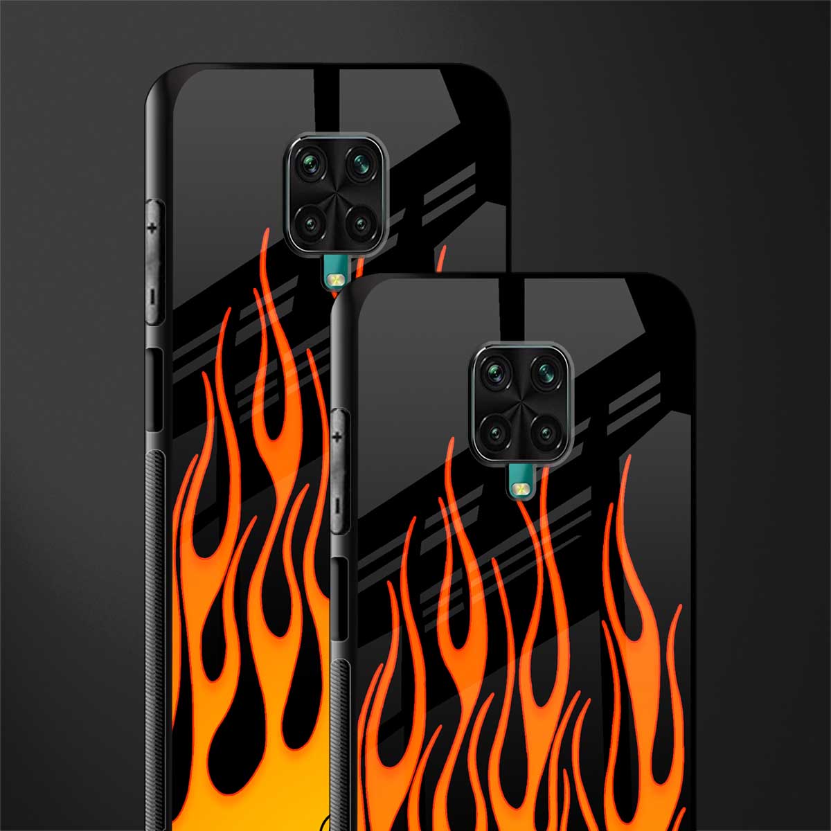 y2k yellow flames glass case for redmi note 9 pro max image-2