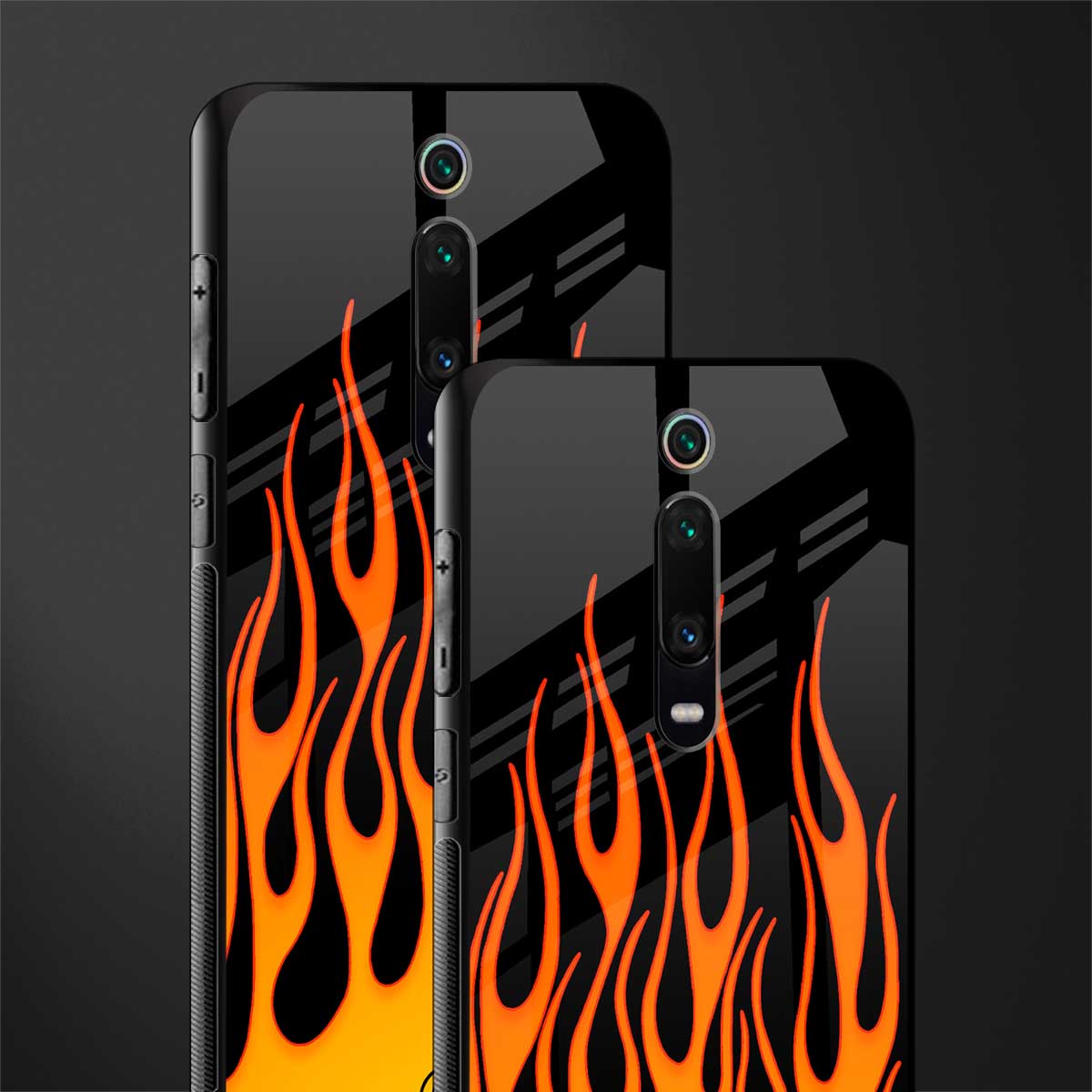 y2k yellow flames glass case for redmi k20 image-2
