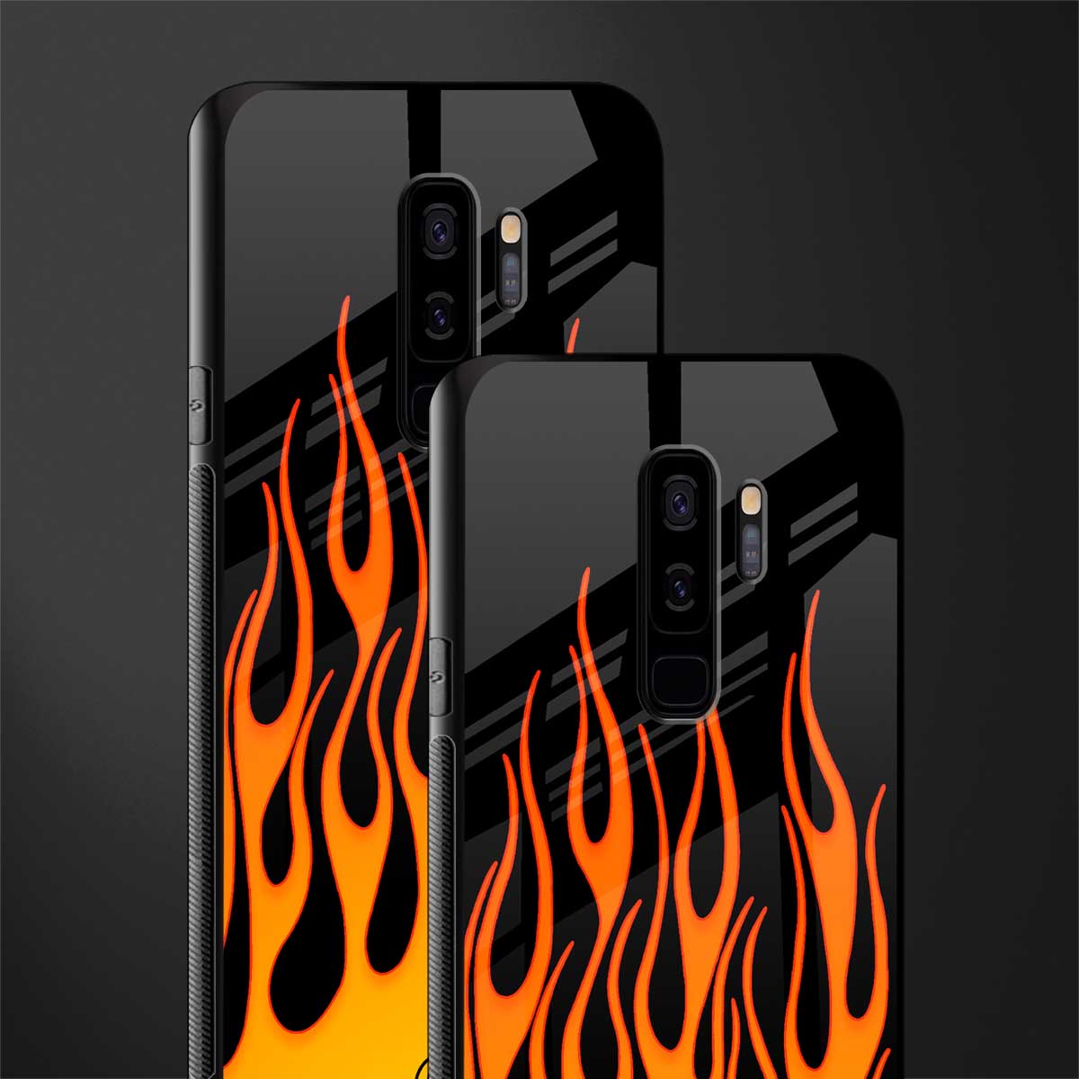 y2k yellow flames glass case for samsung galaxy s9 plus image-2