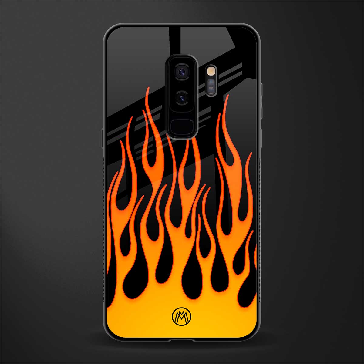 y2k yellow flames glass case for samsung galaxy s9 plus image