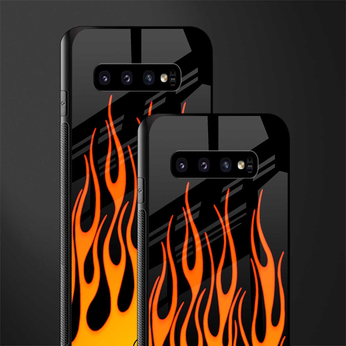 y2k yellow flames glass case for samsung galaxy s10 plus image-2