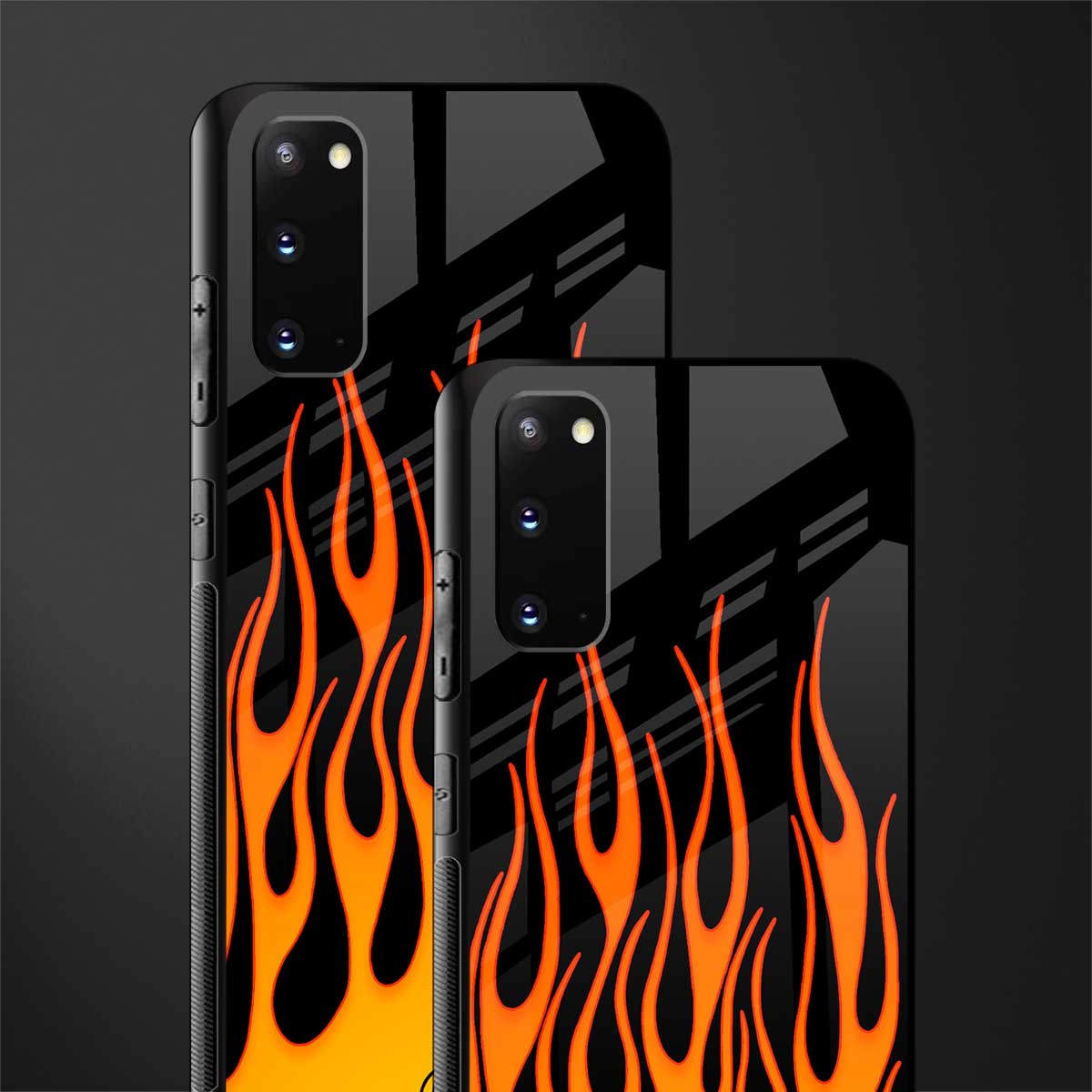 y2k yellow flames glass case for samsung galaxy s20 image-2
